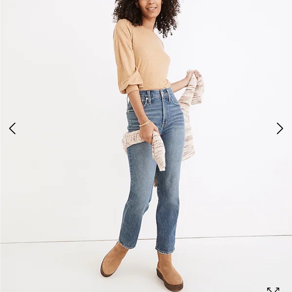 Madewell High-Rise Straight Jeans in Medium Blue, Size 27P
